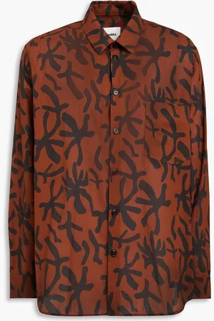 Nanushka Jilco printed cotton-voile shirt - Brown