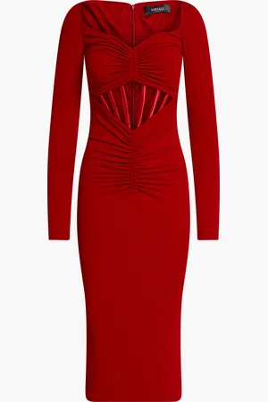 VERSACE Dress Gigi Midi Ls Corset Jersey Solid for Women | The Deal Outlet