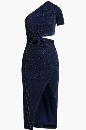 Self-Portrait Navy Hot Fix Midi Dress for Women | The Deal Outlet