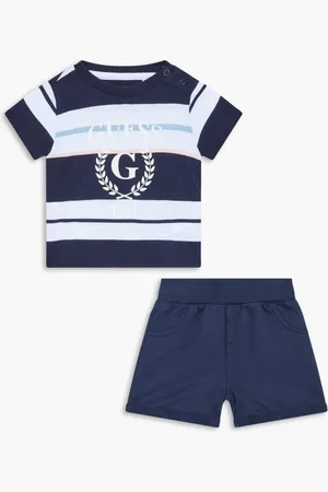 Guess Striped T-shirt And Shorts Set for Boys | The Deal Outlet