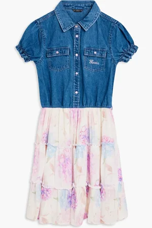Guess Mixed Fabric Dress for Girls | The Deal Outlet