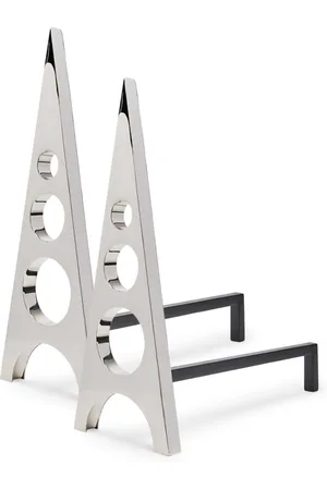 Jonathan Adler Jnr Berlin Andirons - Nickel | The Deal Outlet