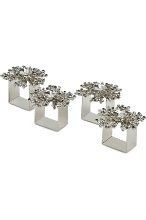 Kim Seybert Gem Burst Napkin Ring In Crystal & , Set Of 4 | The Deal Outlet