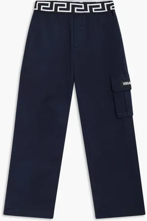VERSACE Jb Pant Gab Pocket Greca Logo Waistband for Kids | The Deal Outlet
