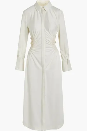 Simkhai Rhoda Fossil Crochet Combo Shirt Dress for Women | The Deal Outlet