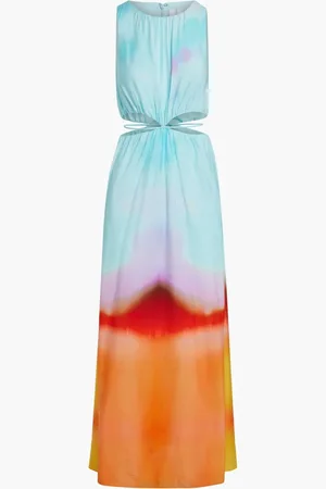 Simkhai Alfie Sunset Print Cover Ups Cut Out Maxi for Women | The Deal Outlet