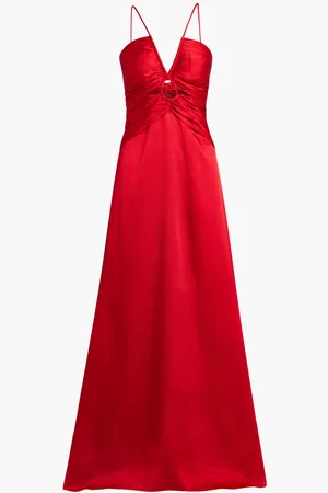 MONIQUE LHUILLIER Sleeveless Satin Long Dress for Women | The Deal Outlet