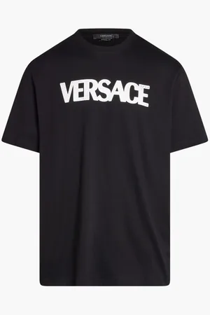 VERSACE T-shirt Cotton Jersey Fabric + Writing In Poly Mesh With Framis for Men | The Deal Outlet