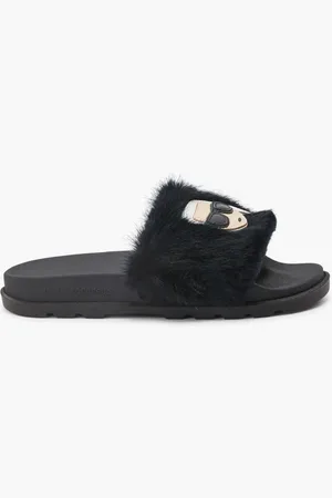 Karl Lagerfeld Kondo Tred Ikonic Fur Slide for Women | The Deal Outlet