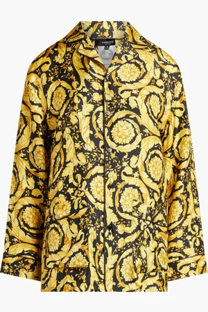 VERSACE Pajama Top Bio Silk Twill Baroque All Over Print for Women | The Deal Outlet