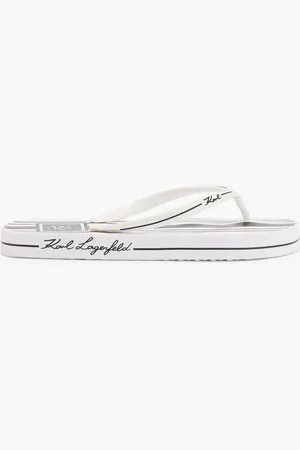Karl Lagerfeld Kosta Karl Autograph Thongwhite Rubber for Women | The Deal Outlet