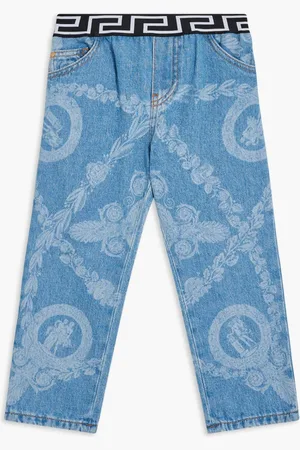 VERSACE Pant Denim Denim + Maschera Baroque Laser for Boys | The Deal Outlet