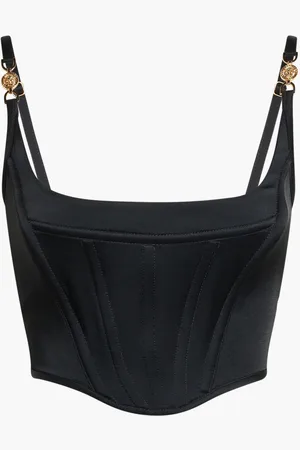 VERSACE Corset Top Bralette Sl Crop Satin Solid for Women | The Deal Outlet