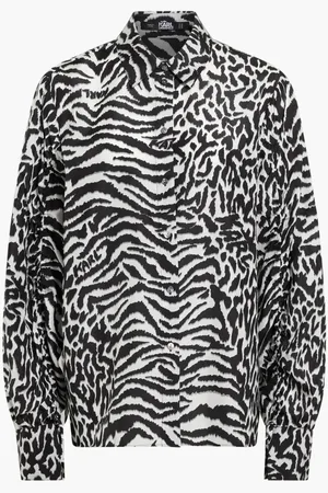 Karl Lagerfeld Animal Print Silk Shirt for Women | The Deal Outlet