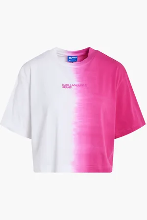 Karl Lagerfeld Klj Reg Crop Sslv Ombre Tee for Women | The Deal Outlet