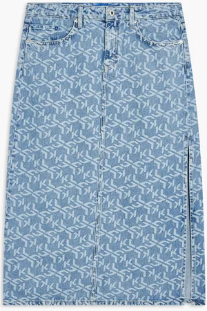 Karl Lagerfeld Klj Monogram Denim Maxi Skirt for Women | The Deal Outlet