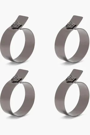 VERSACE Vsc Medusa Black Set 4 Napkin Rings | The Deal Outlet