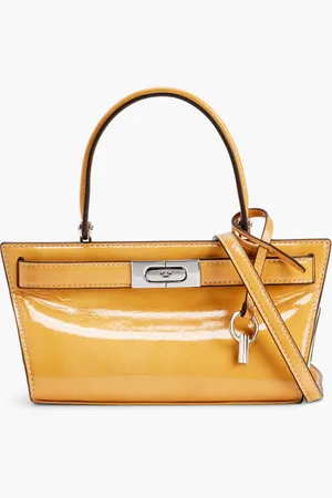 Tory Burch Lee Radziwill Textured Patent Petite Cat Eye Bag for Women | The Deal Outlet