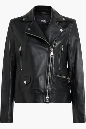 Karl Lagerfeld Leather Biker Jacket for Women | The Deal Outlet