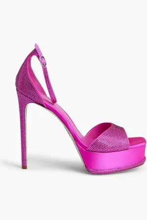 RENE CAOVILLA Fuxia Satinfuxia Strass for Women | The Deal Outlet