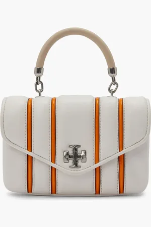 Tory Burch Kira Bombe Stripe Mini Top-handle Bag for Women | The Deal Outlet