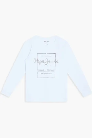 Pepe Jeans Glitter Logo Long Sleeve T-shirt for Girls | The Deal Outlet