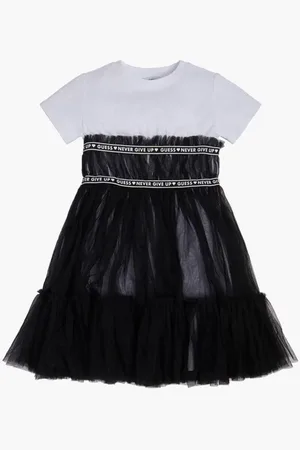 Guess Mixed Fabric Ss Dres - Light Stretch Jersey 160 for Girls | The Deal Outlet
