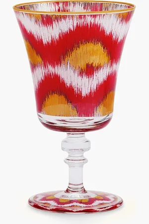 Les-Ottomans Ikat Drinking Glass Red | The Deal Outlet