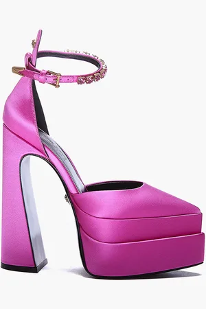 VERSACE Platform Sandals Aevitas Mary Jane Pointed 160 Satin Crys for Women | The Deal Outlet