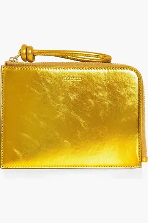 Jil Sander Giro Envelope Md Laminated Soft Calf W Nappa Lining (gold) for Women | The Deal Outlet