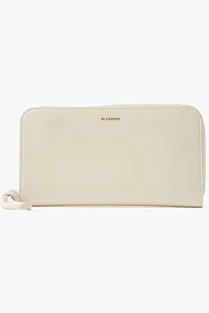 Jil Sander Zip Around Wallet Md Giro K-palmellato Lux & New Calf Wnappa Lining (oro Js) for Women | The Deal Outlet