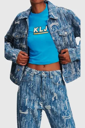 Karl Lagerfeld Klj Regular Denim Jacket for Women | The Deal Outlet