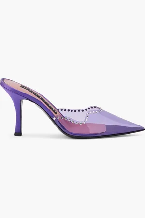 Les Petits Joueurs Pvc Sabot Medium Heel+crystal for Women | The Deal Outlet