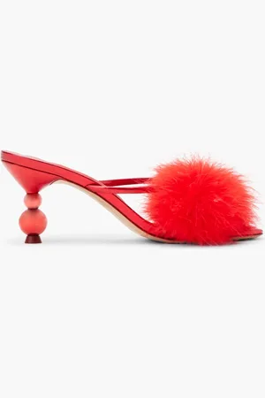 SOPHIA WEBSTER Delicia Marabou Mid Mule for Women | The Deal Outlet