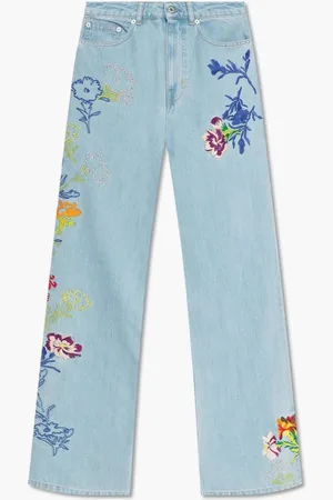 Kenzo Drawn Flowers Ayame Wide Jeans for Women | The Deal Outlet