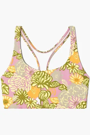 Tory Burch Tory Sport Weightless Multi-stripe Chevron Racerback Bra for Women | The Deal Outlet
