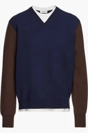 Salvatore Ferragamo Wool Clour Blocklong Sleeves Fantasy-neck for Men | The Deal Outlet
