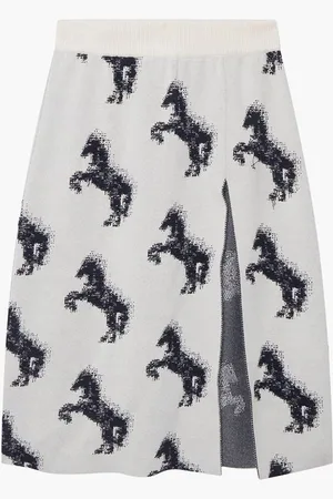 Stella McCartney Pixel Horse Wool Jaquard Skirt for Women | The Deal Outlet