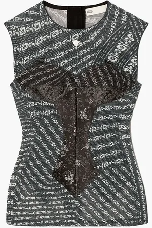 Tory Burch Printed Mesh Top for Women | The Deal Outlet