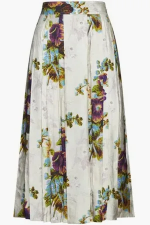 Tory Burch Printed Pleated Viscose Skirt for Women | The Deal Outlet