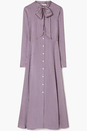 Tory Burch Striped Viscose Shirtdress for Women | The Deal Outlet
