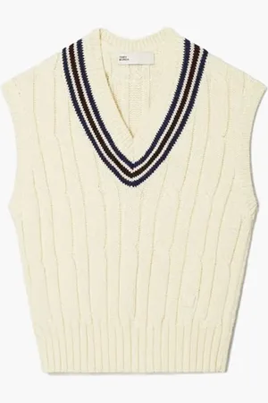 Tory Burch Tory Sport Wool Cable Knit Tennis Vest for Women | The Deal Outlet