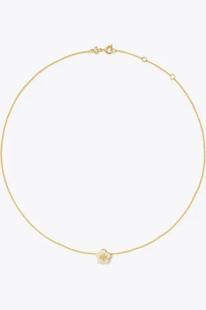 Tory Burch Kira Enamel Flower Pendant Necklace