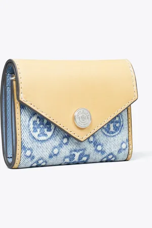 Tory Burch T Monogram Denim Small Envelope Wallet