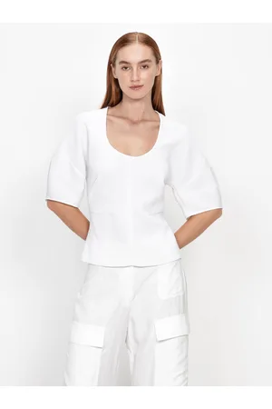 Veronika Maine Women Tops - Structured Cloque Top Ivory