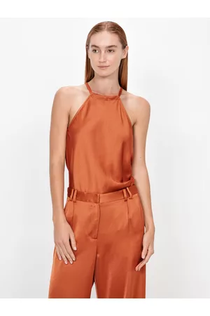 Veronika Maine Women Bodies - Soft Satin Halter Top Maple