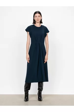 Veronika Maine Women Midi Dresses - Recycled Crepe Twist Midi Dress Ink