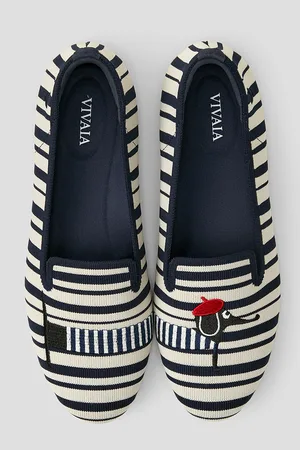 vivaia Round-Toe Embroidered Loafers (Audrey)