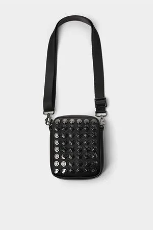 Mens Zara Bags & Backpacks  Grainy Mini Crossbody Bag Black