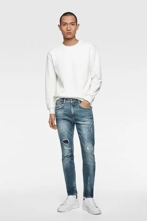 Zara Man Denim Wear Distressed Jean Button Down Trucker Vest | eBay
